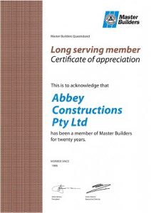 abbey thermalboards long serving member master builder certificate